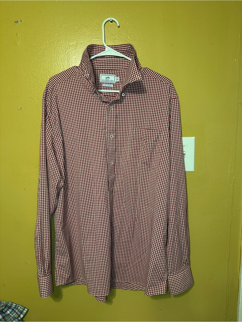 Southern Tide Men's Red & White Gingham Button-Down Shirt